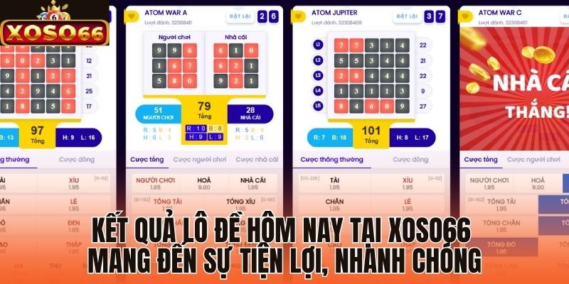 Kết quả lô đề hôm nay tại Xoso66 mang đến sự tiện lợi, nhanh chóng 