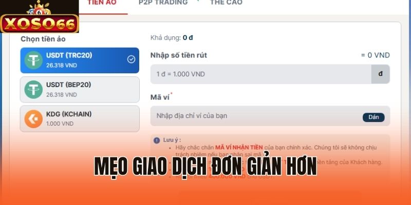 Mẹo giao dịch đơn giản hơn